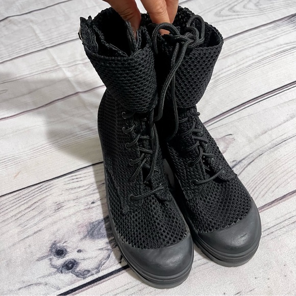 Jeffrey Campbell Ricki Hiker Mesh Lace Up Boots Black Combat Biker Size 7.5 - Picture 11 of 11